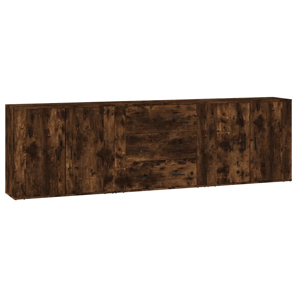 Buffets 3 pcs Chêne fumé Bois d’ingénierie - XIOS