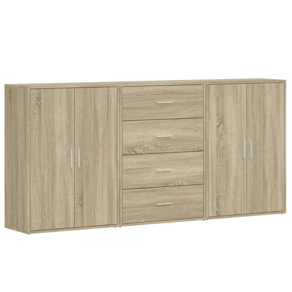 Buffets 3 pcs chêne sonoma 60x31x84 cm bois d’ingénierie - XIOS