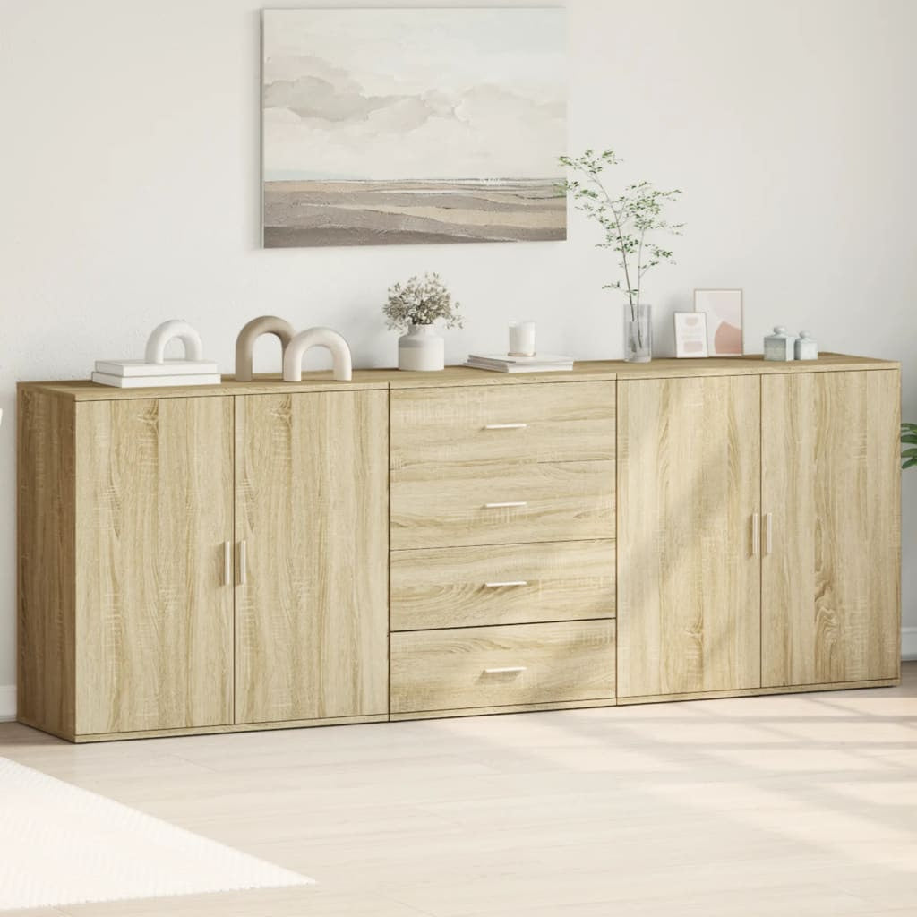 Buffets 3 pcs Chêne sonoma Bois d’ingénierie - XIOS