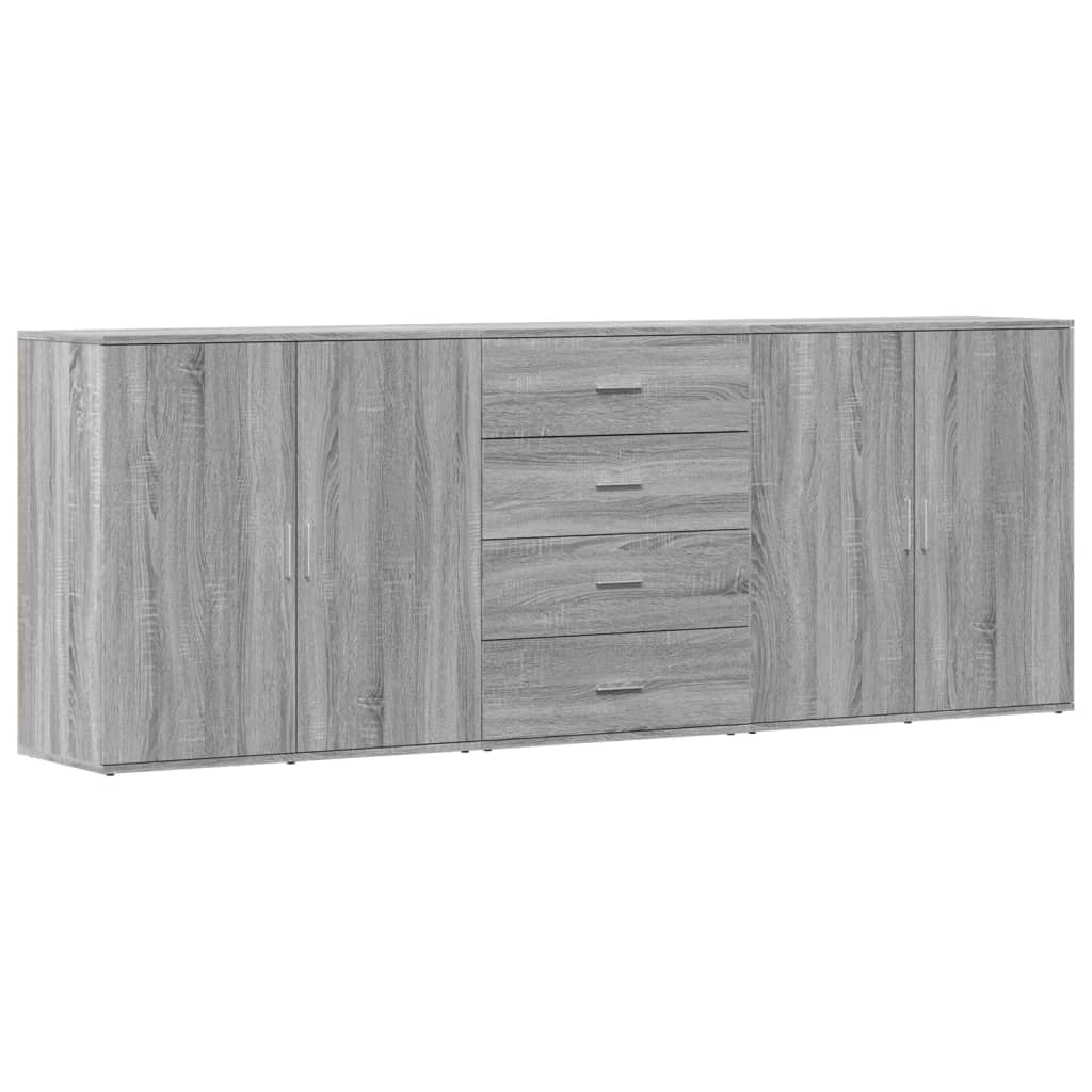 Buffets 3 pcs Sonoma gris Bois d’ingénierie - XIOS