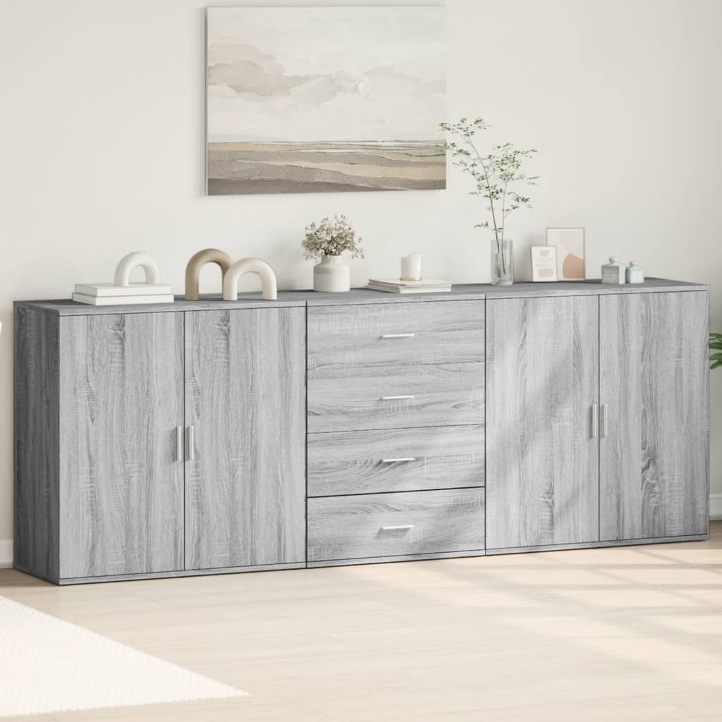 Buffets 3 pcs Sonoma gris Bois d’ingénierie - XIOS