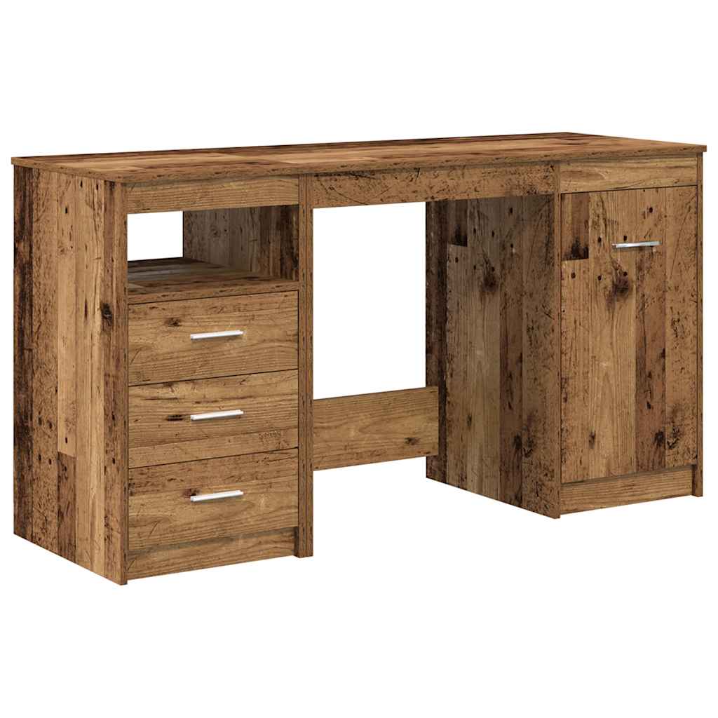 Bureau avec armoire en bois ancien et bois d'ingénierie - XIOS