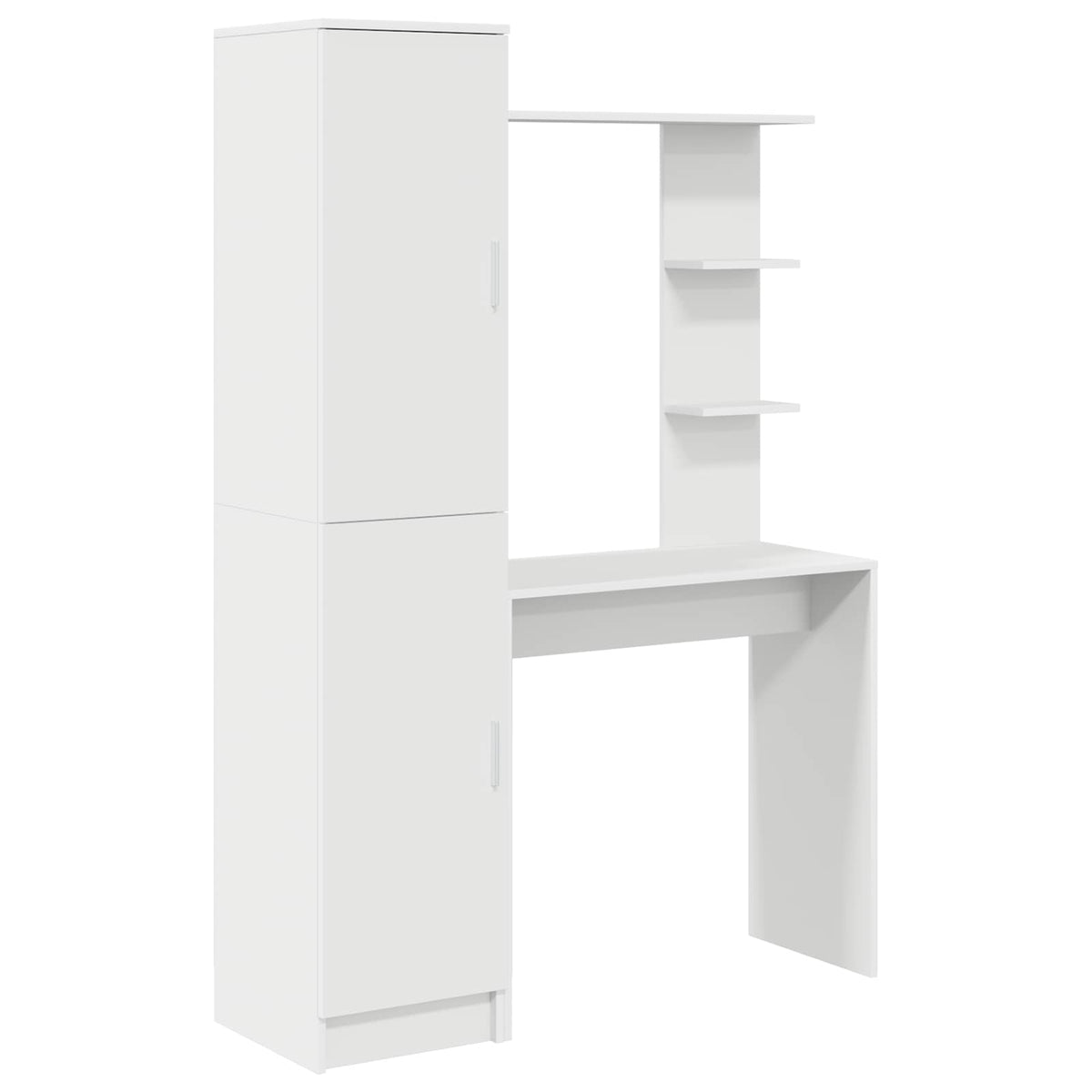Bureau avec étagère avec stockage avec porte 2 pièces Blanc - XIOS