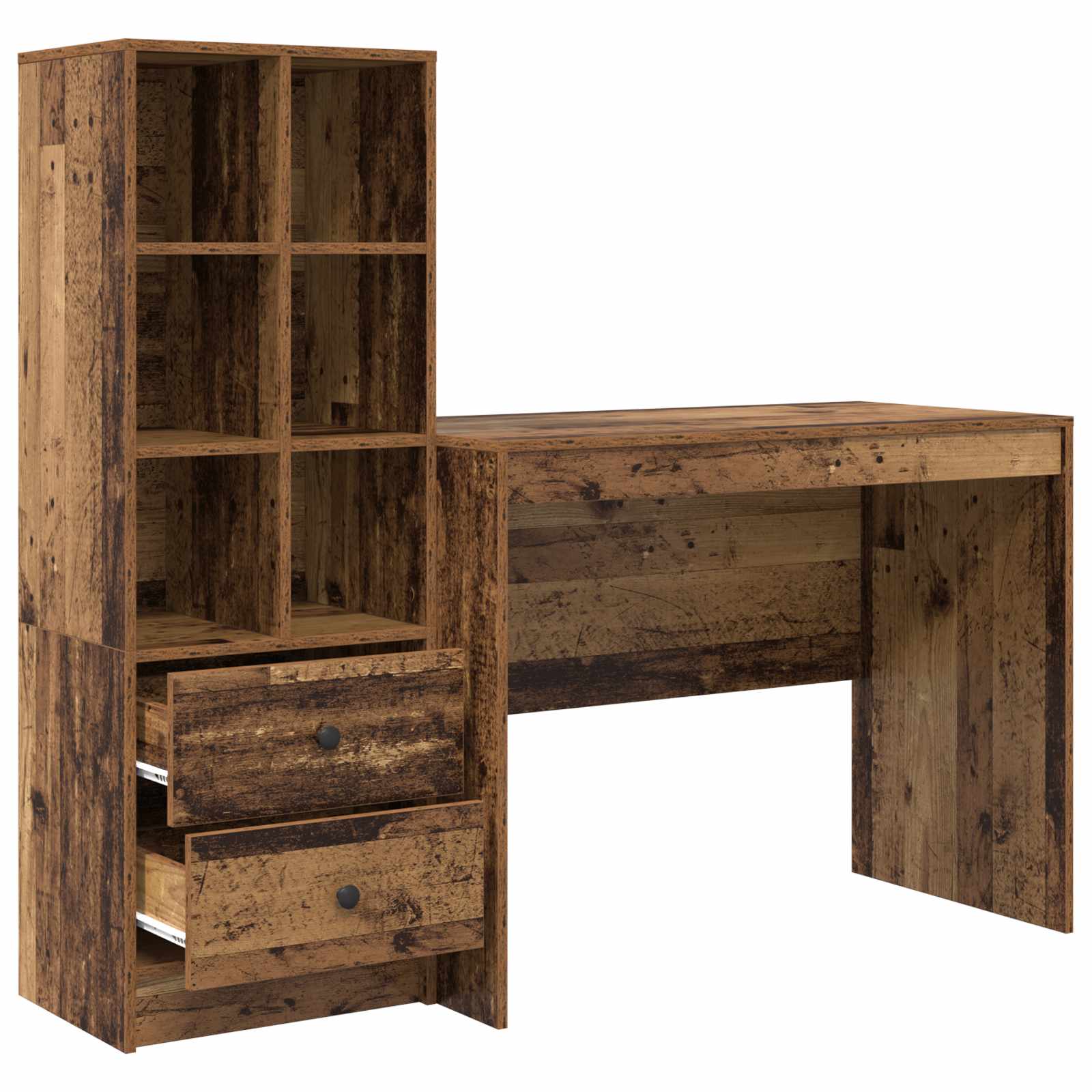 Bureau Bois ancien 145.5 x 50 x 127 cm 2 pc - XIOS