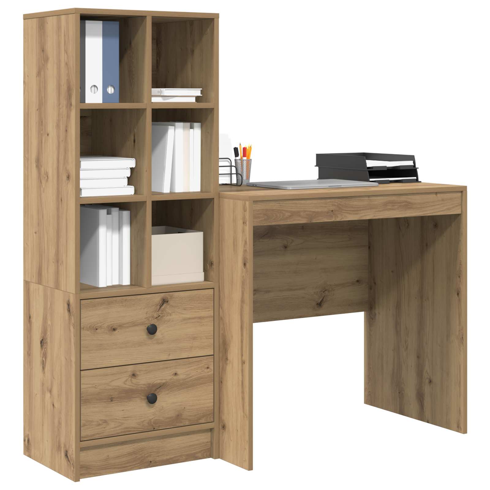 Bureau Chêne artisanal 125,5 x 50 x 127 cm 2 pc - XIOS