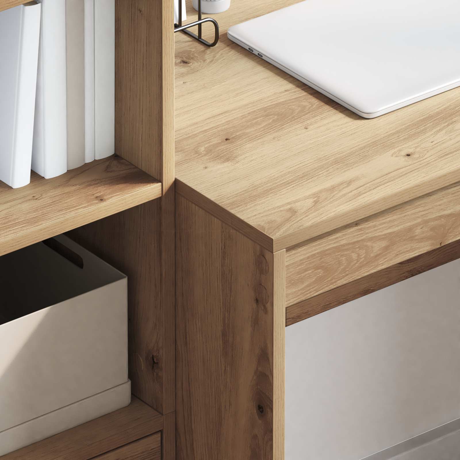 Bureau Chêne artisanal 135,5 x 50 x 127 cm 2 pc - XIOS