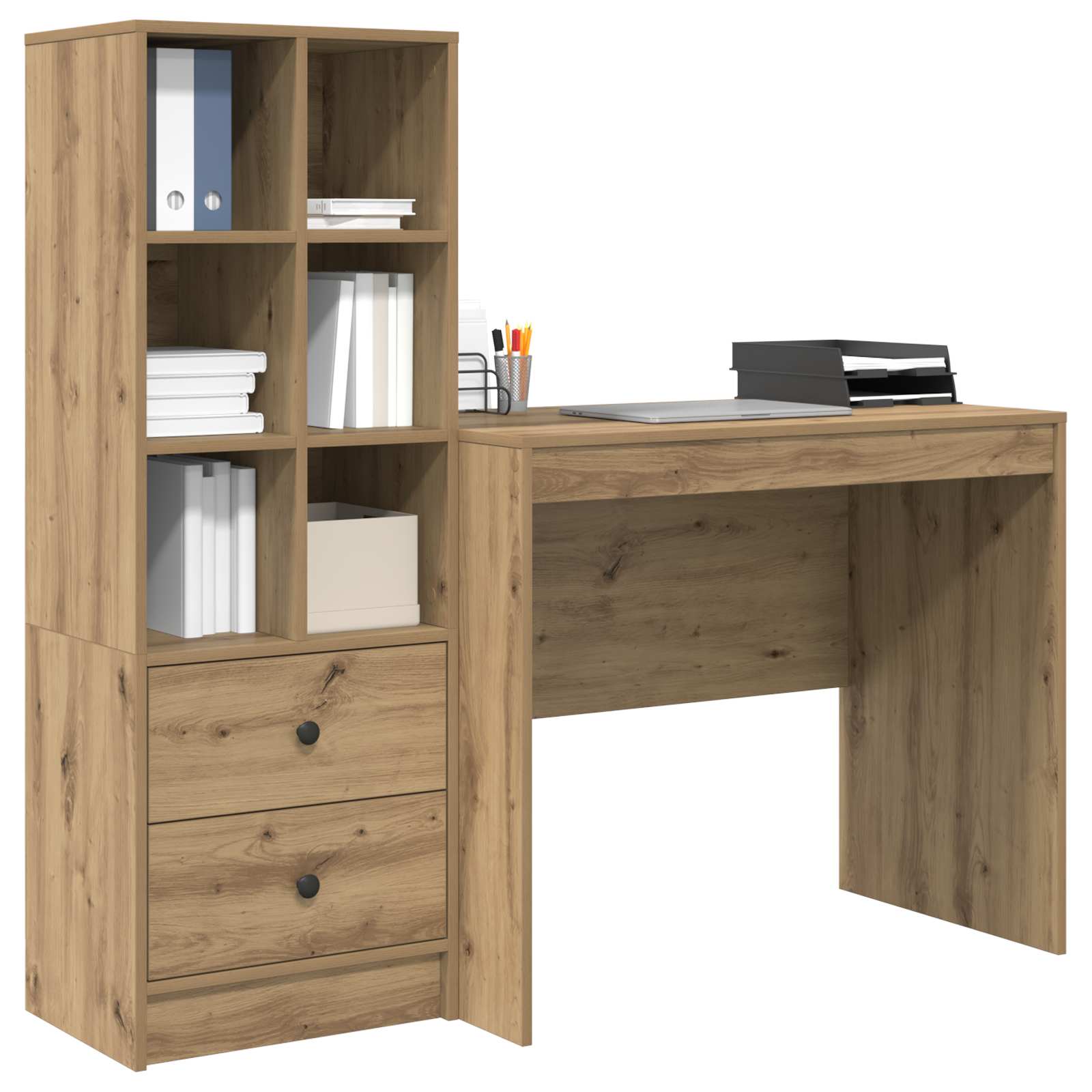 Bureau Chêne artisanal 135,5 x 50 x 127 cm 2 pc - XIOS