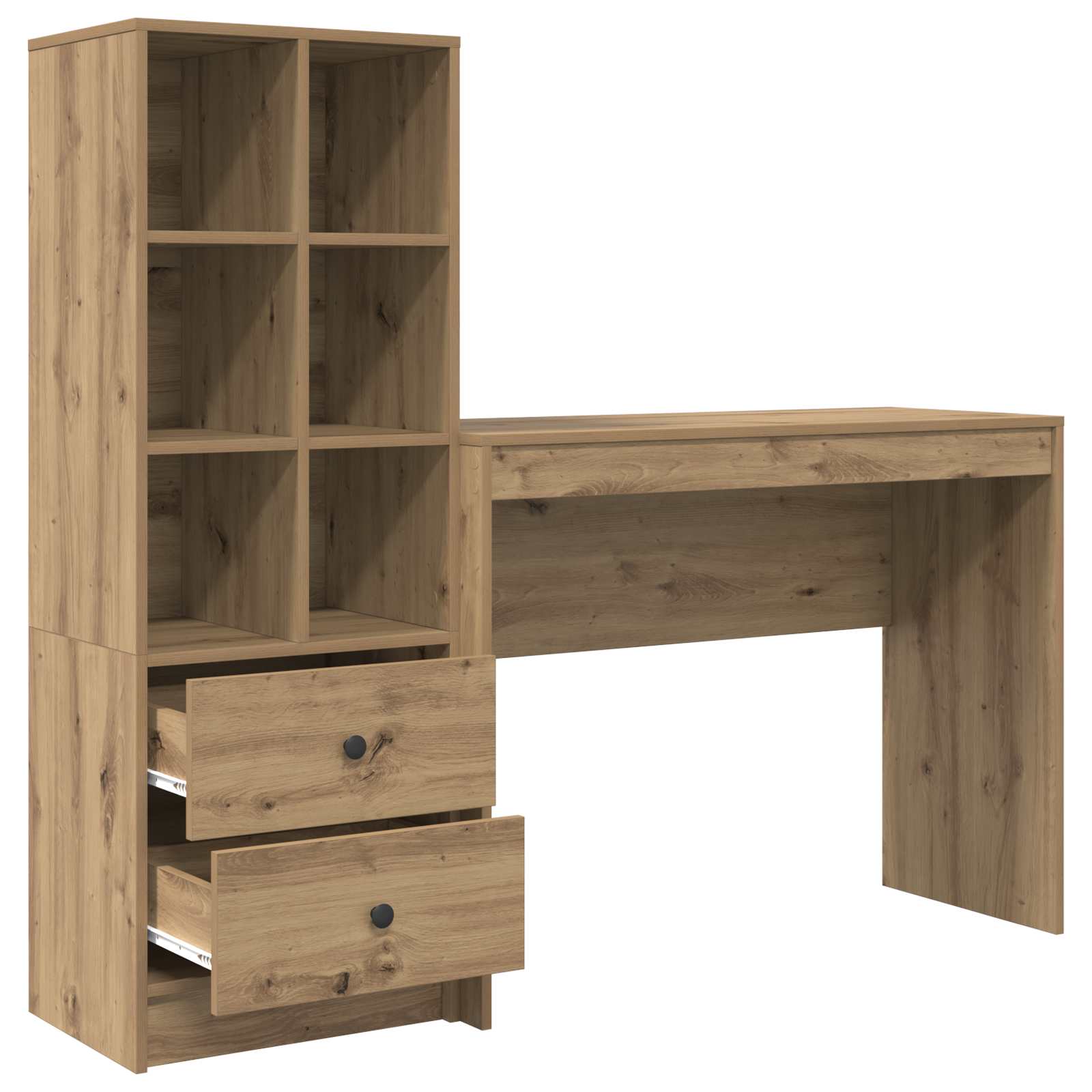 Bureau Chêne artisanal 145,5 x 40 x 127 cm 2 pc - XIOS