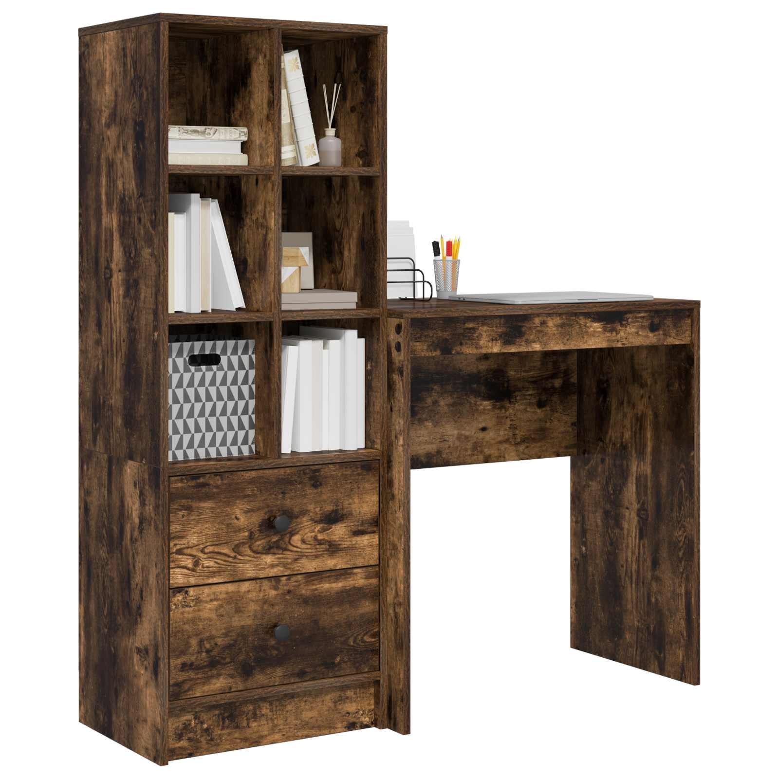 Bureau Chêne fumé 115,5 x 40 x 127 cm 2 pc - XIOS