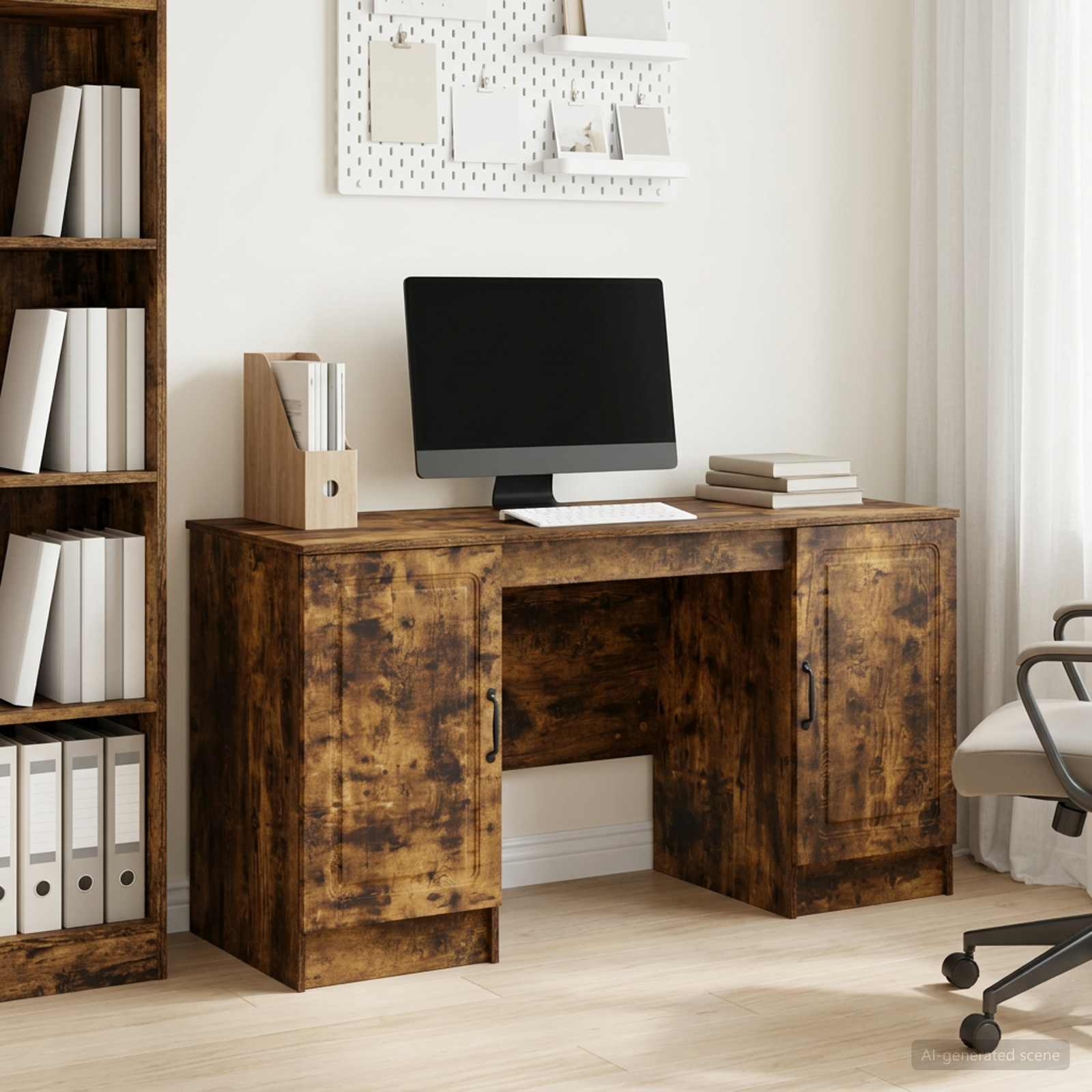 Bureau Chêne fumé 142,5 x 50 x 75 cm Bois d'ingénierie - XIOS