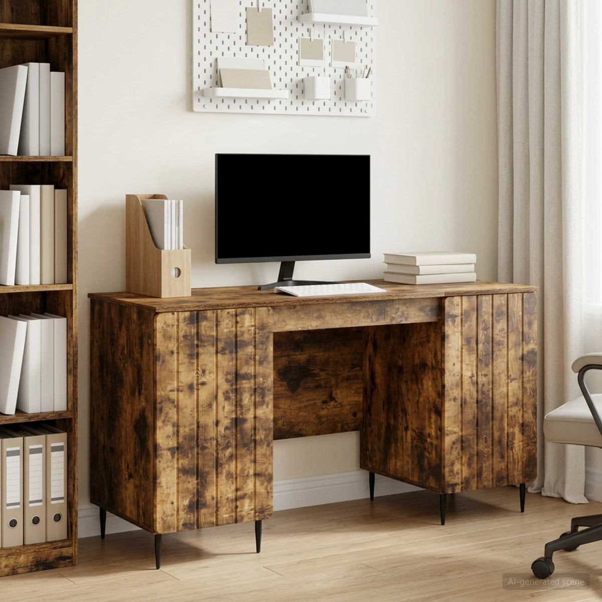 Bureau Chêne fumé 142,5 x 50 x 75 cm Bois d'ingénierie - XIOS