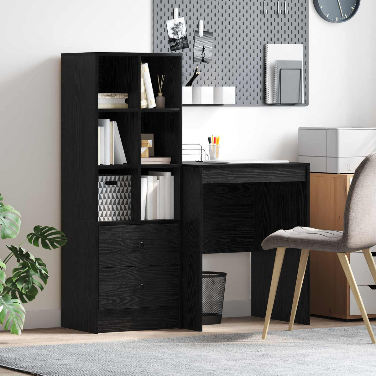 Bureau Chêne noir 105,5 x 50 x 127 cm 2 pc - XIOS