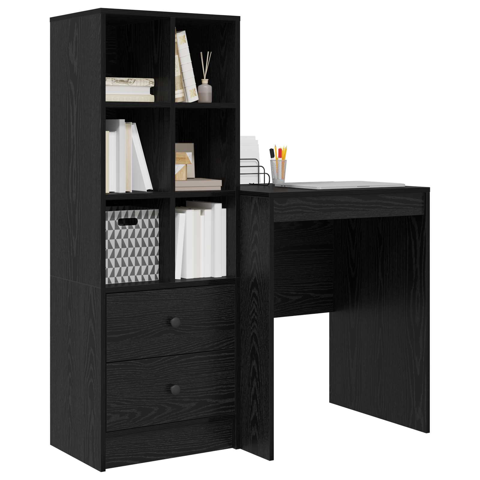 Bureau Chêne noir 105,5 x 50 x 127 cm 2 pc - XIOS