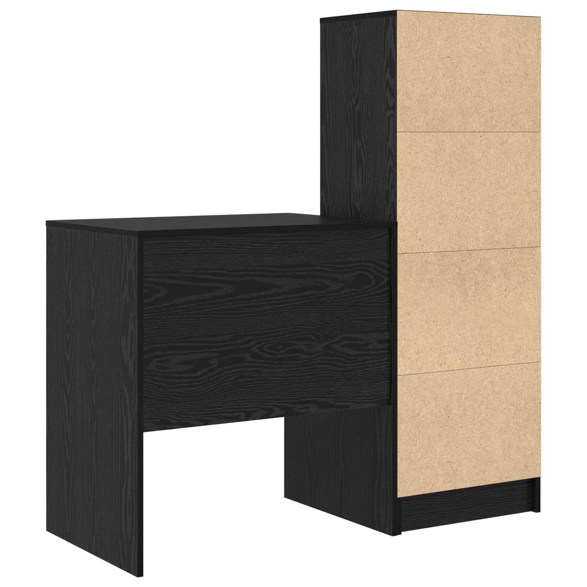 Bureau Chêne noir 115,5 x 50 x 127 cm 2 pc - XIOS