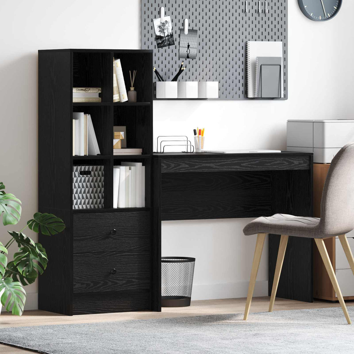 Bureau Chêne noir 135,5 x 40 x 127 cm 2 pc - XIOS
