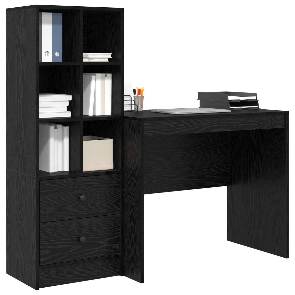 Bureau Chêne noir 135,5 x 50 x 127 cm 2 pc - XIOS