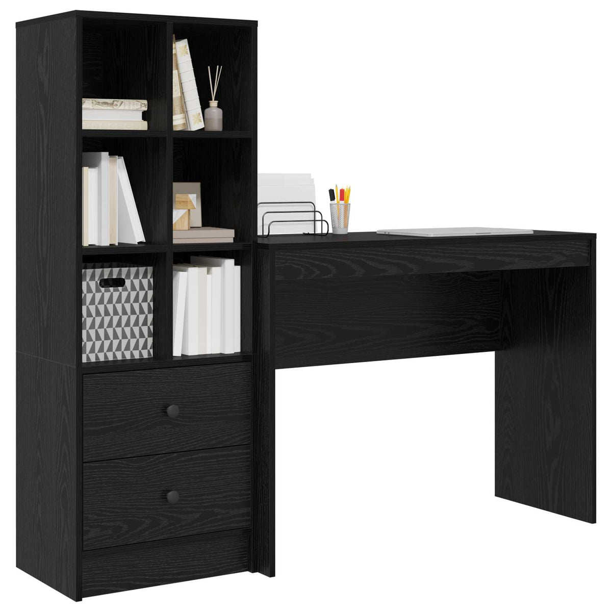 Bureau Chêne noir 145,5 x 40 x 127 cm 2 pc - XIOS