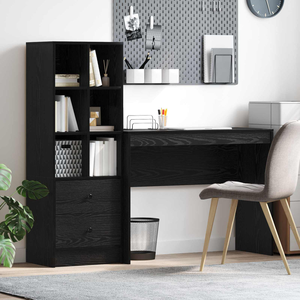 Bureau Chêne noir 145,5 x 40 x 127 cm 2 pc - XIOS