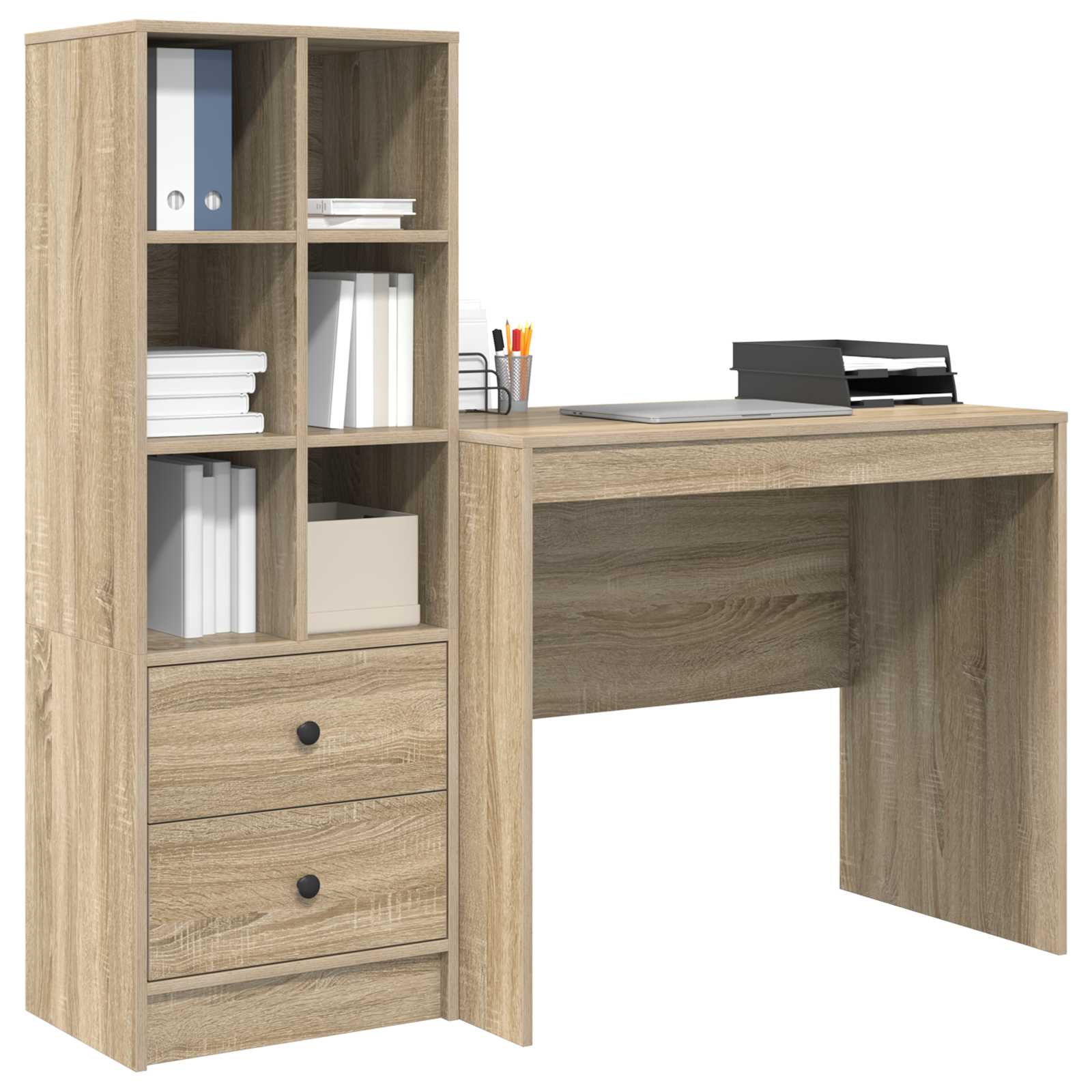 Bureau Chêne Sonoma 135,5 x 50 x 127 cm 2 pc - XIOS