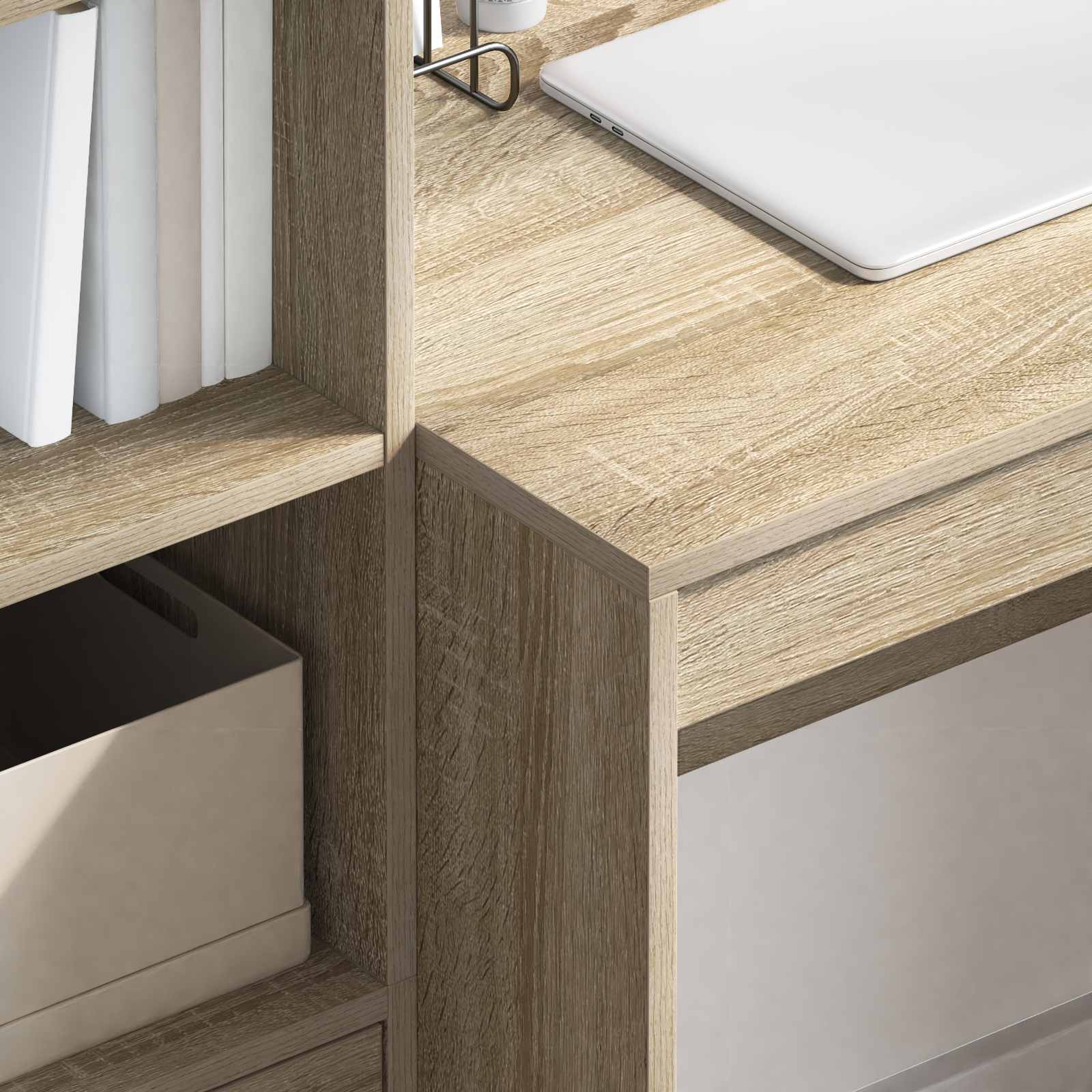 Bureau Chêne Sonoma 145.5 x 50 x 127 cm 2 pc - XIOS