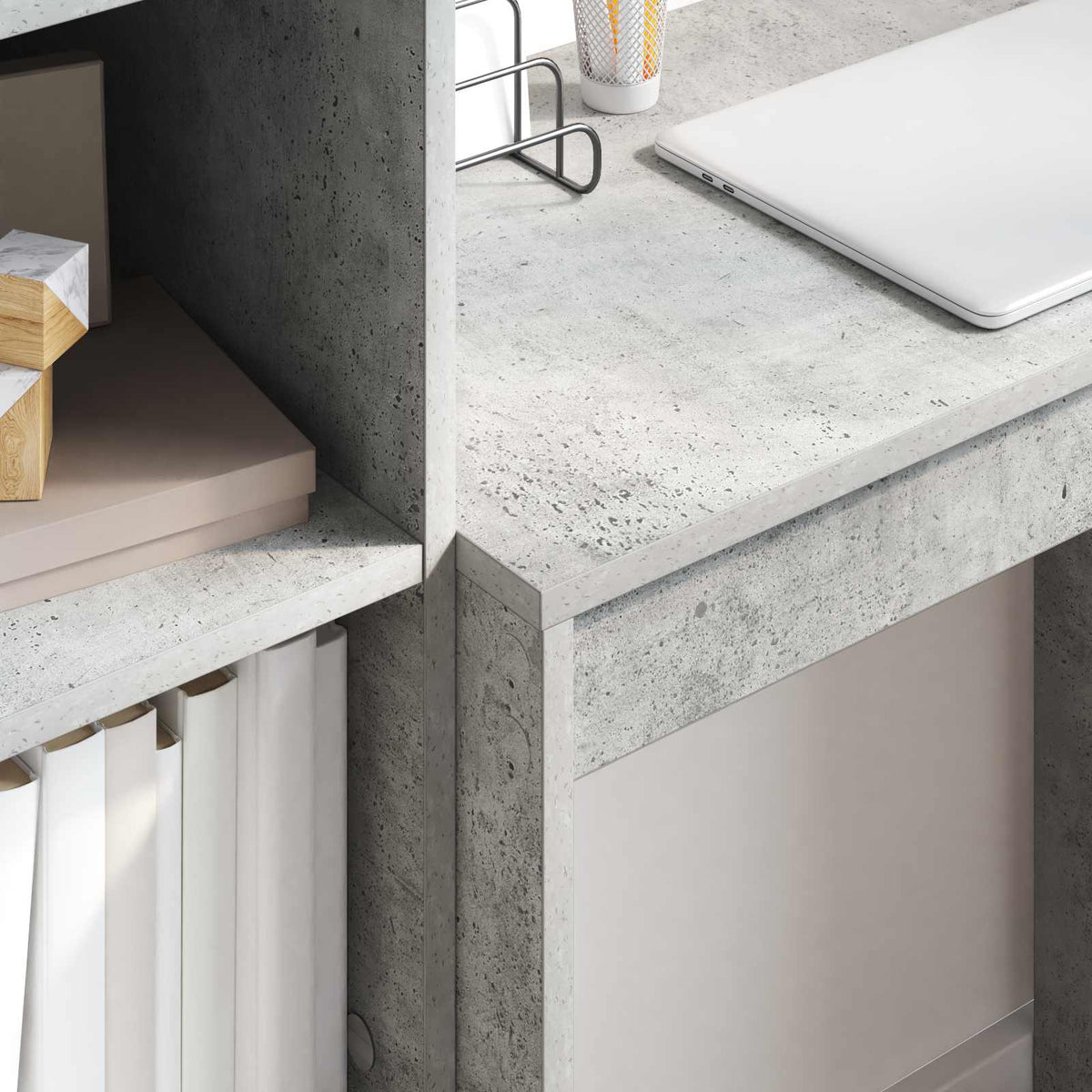 Bureau Gris béton 105,5 x 34 x 127 cm 2 pc - XIOS