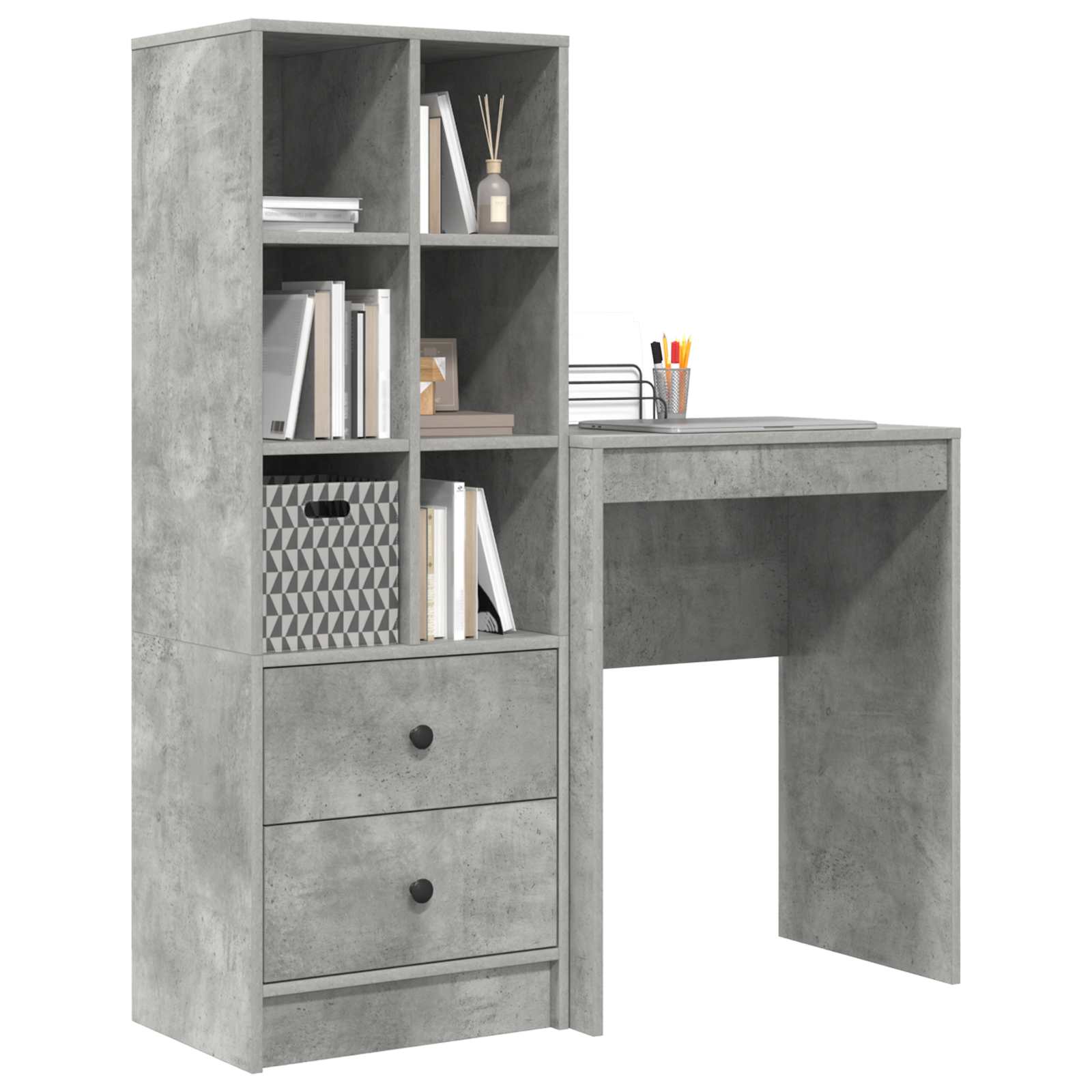 Bureau Gris béton 105,5 x 34 x 127 cm 2 pc - XIOS