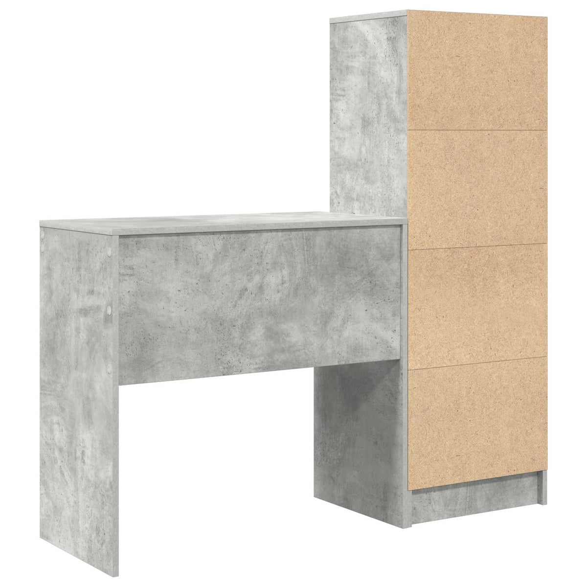 Bureau Gris béton 125,5 x 40 x 127 cm 2 pc - XIOS
