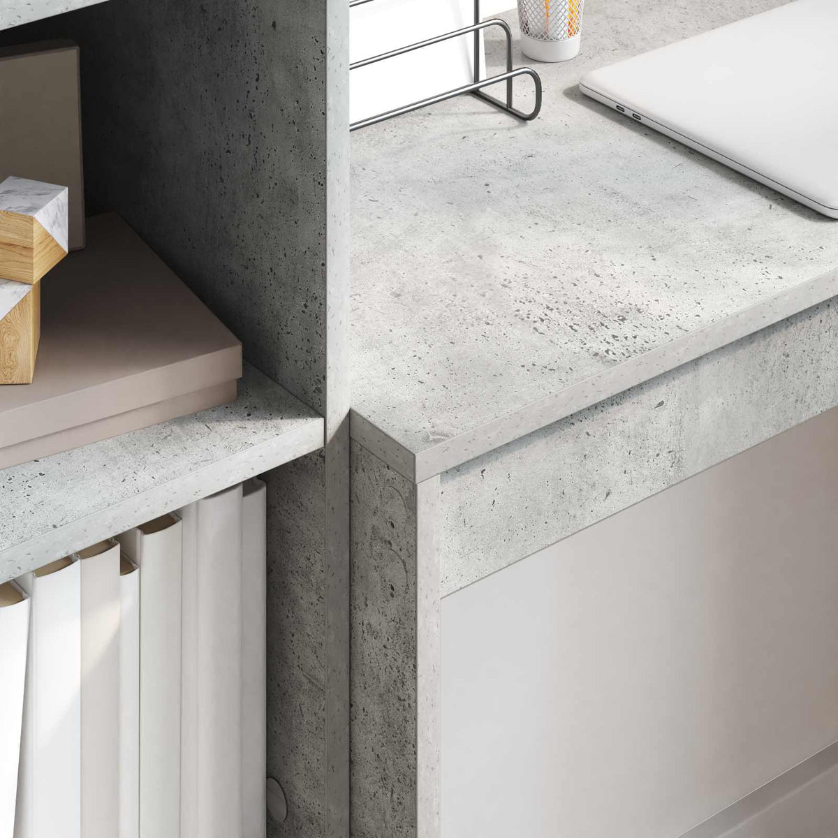 Bureau Gris béton 125,5 x 40 x 127 cm 2 pc - XIOS