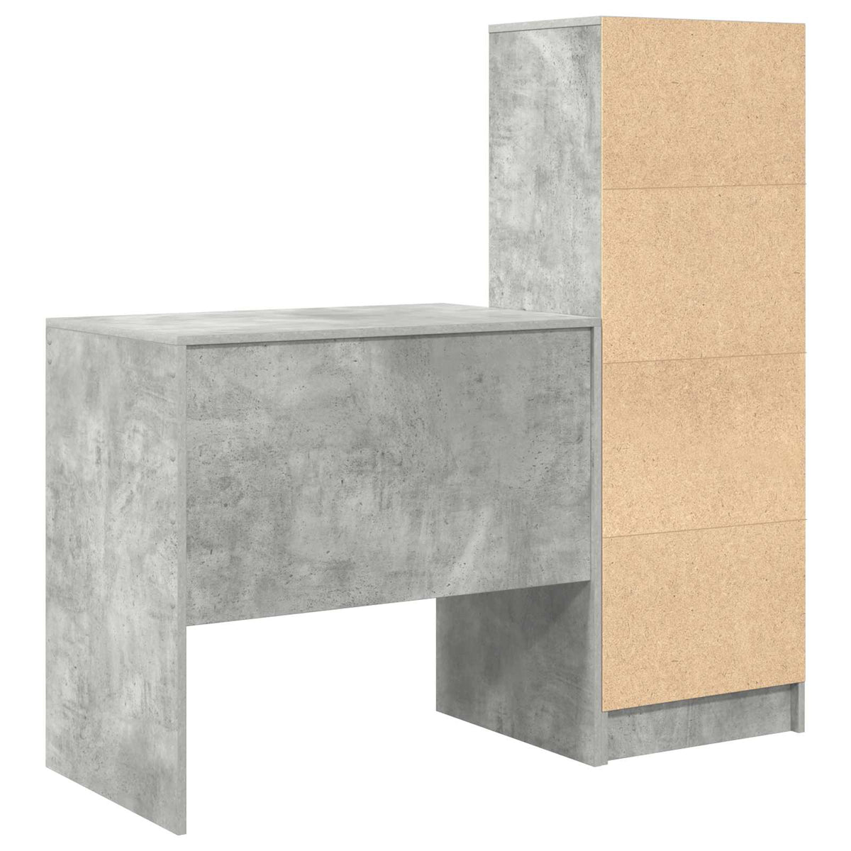 Bureau Gris béton 125,5 x 50 x 127 cm 2 pc - XIOS