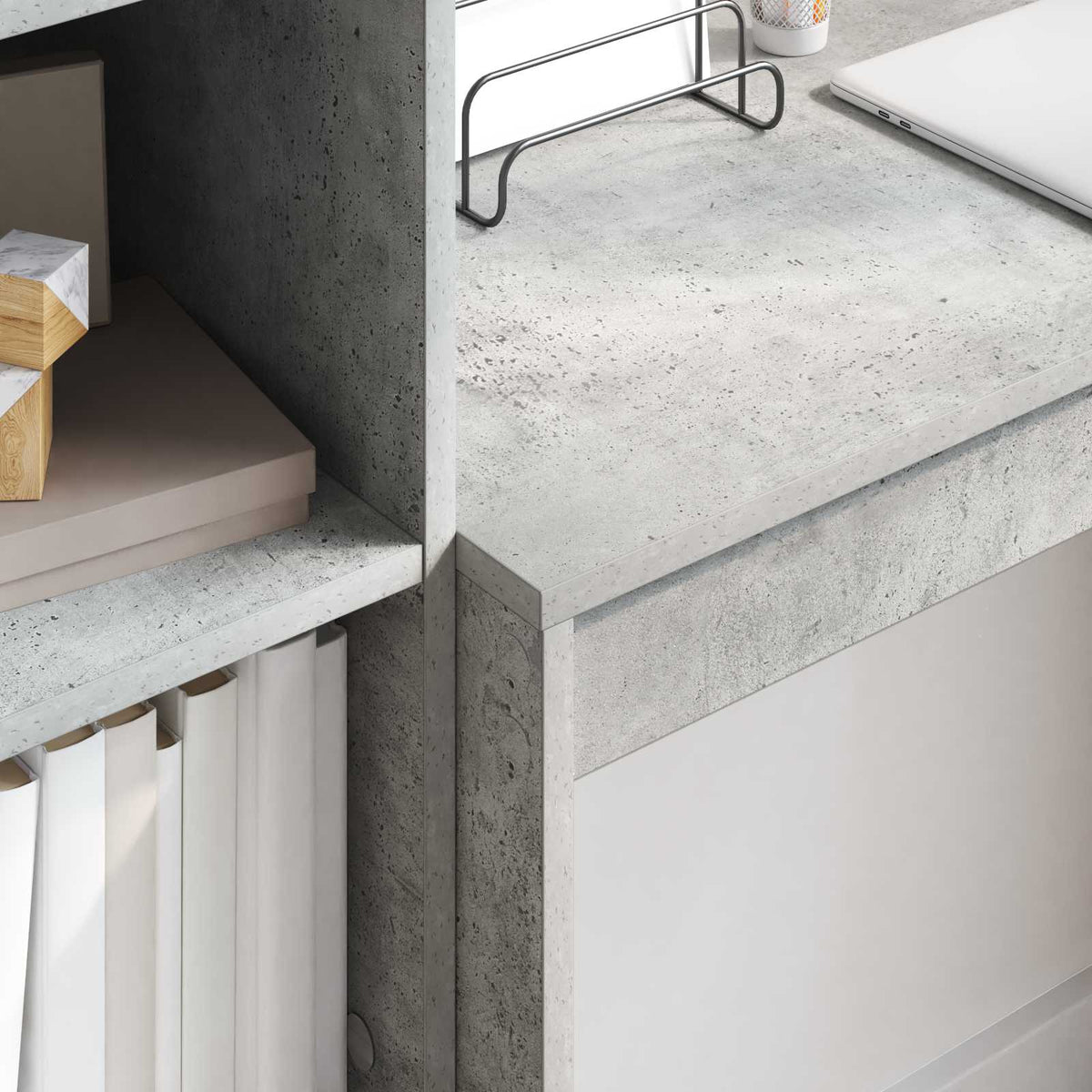 Bureau Gris béton 135,5 x 40 x 127 cm 2 pc - XIOS