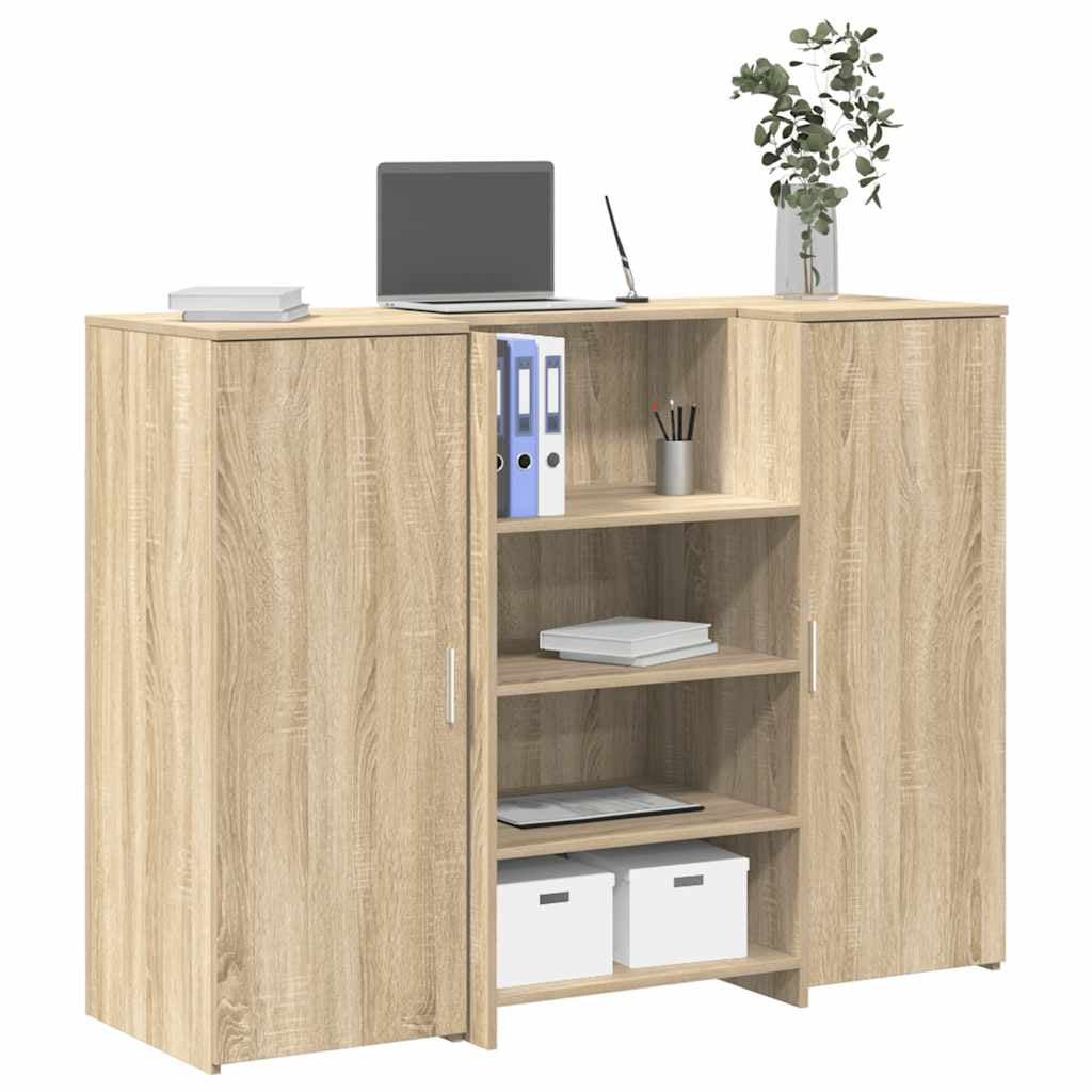 Bureau réception chêne sonoma 135x50x103,5 cm bois d’ingénierie - XIOS