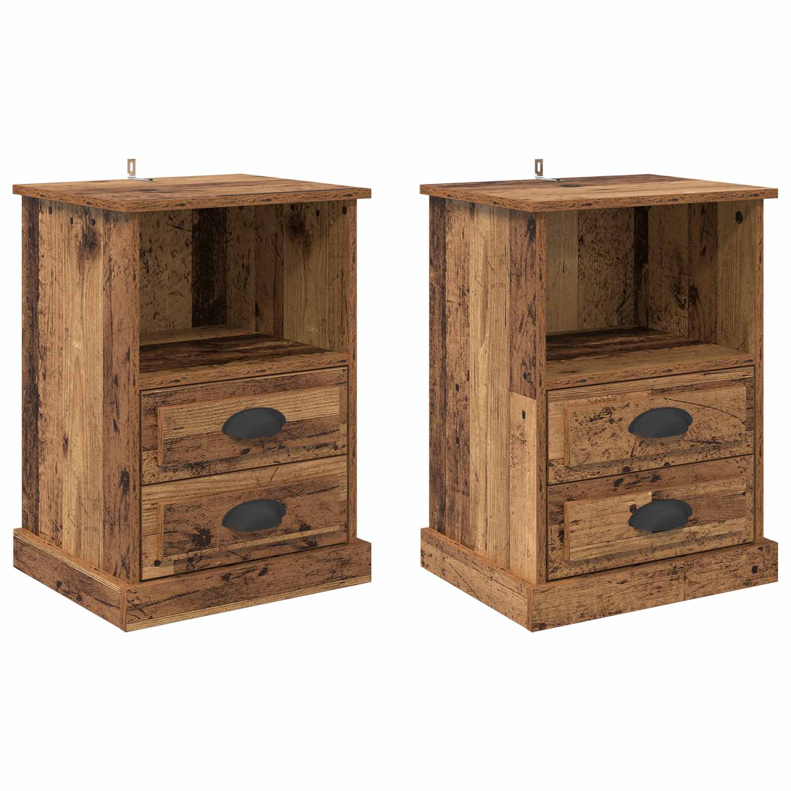 Cabinet de chevet 2 pc Bois ancien 36 x 43 x 60 cm - XIOS
