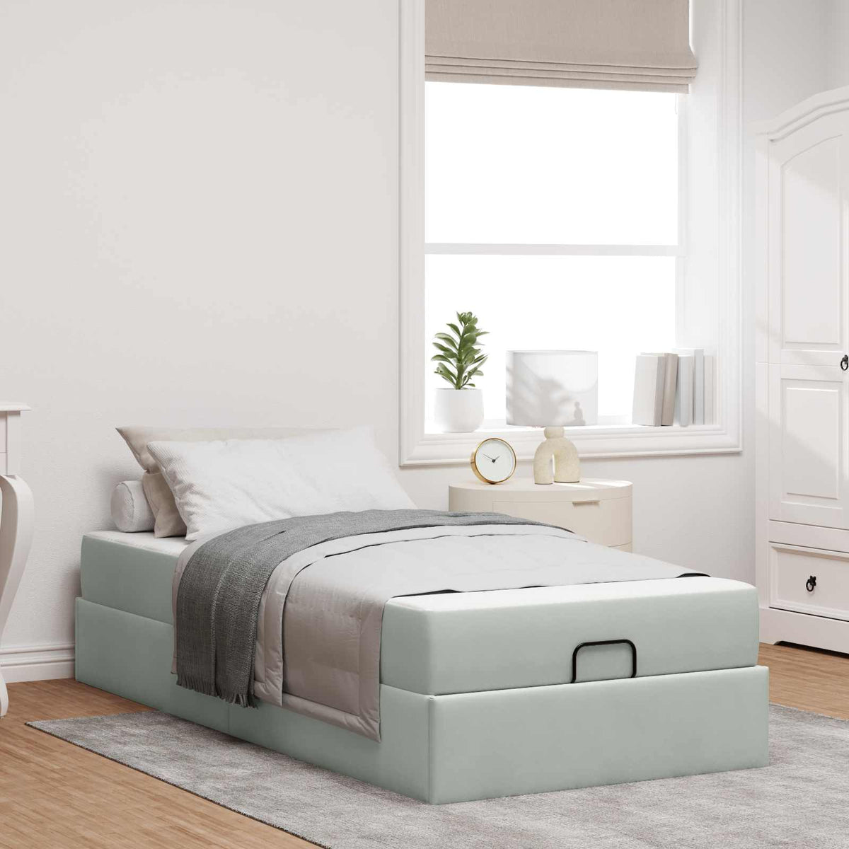 Cadre de lit avec matelas 2 pc Gris clair Velours - XIOS