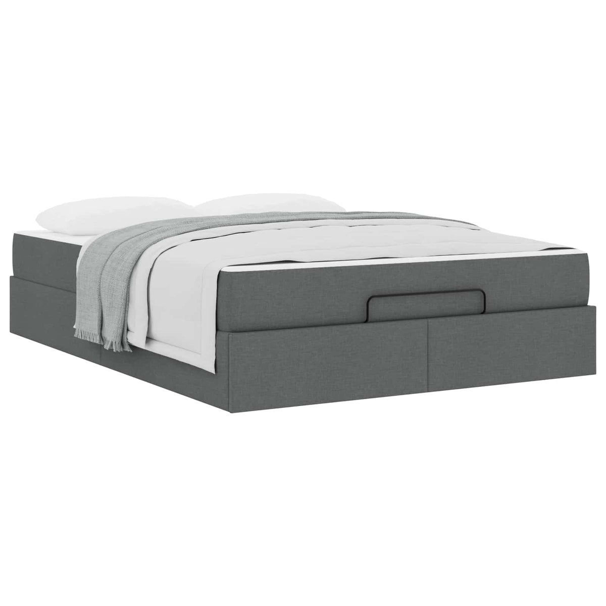 Cadre de lit avec matelas 2 pc Gris Foncé tissu - XIOS