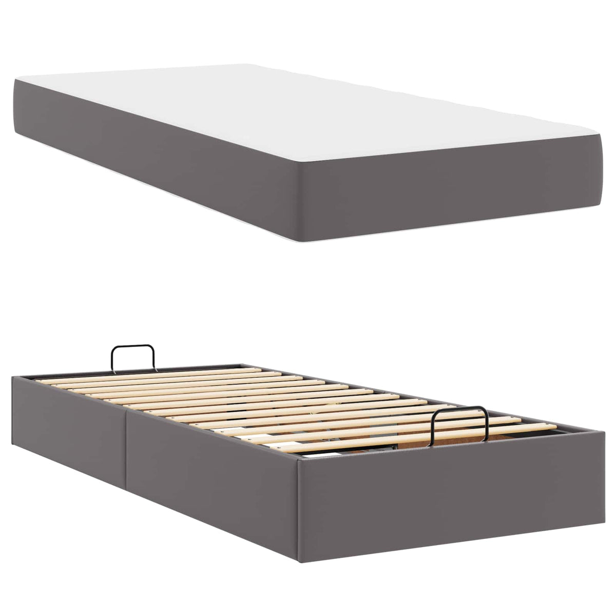 Cadre de lit avec matelas Autre 2 pc Gris PVC - XIOS