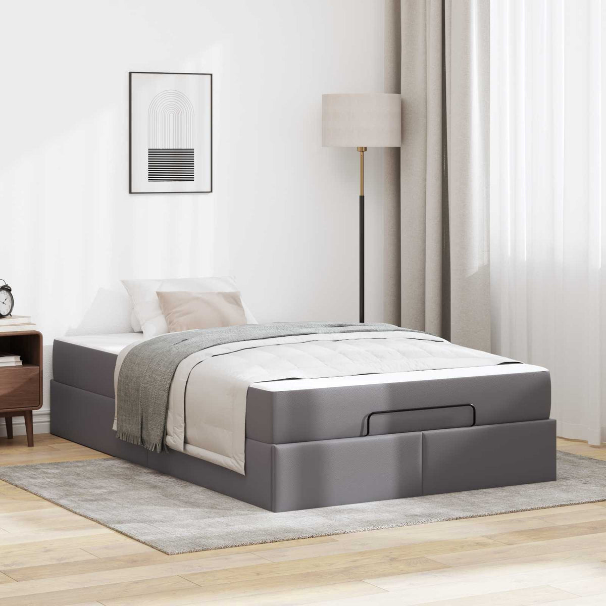 Cadre de lit avec matelas Autre 2 pc Gris PVC - XIOS