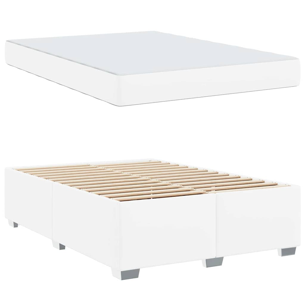 Cadre de lit avec matelas Blanc 140 x 200 cm tissu - XIOS
