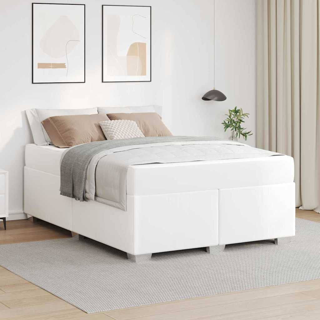 Cadre de lit avec matelas Blanc 140 x 200 cm tissu - XIOS