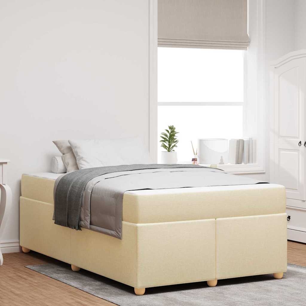 Cadre de lit avec matelas Crème 120 x 200 cm tissu - XIOS