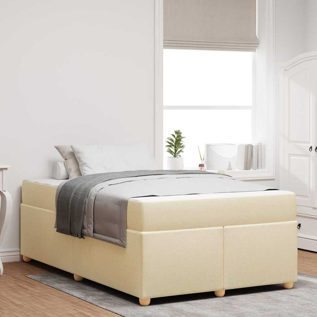 Cadre de lit avec matelas Crème 120 x 200 cm tissu - XIOS