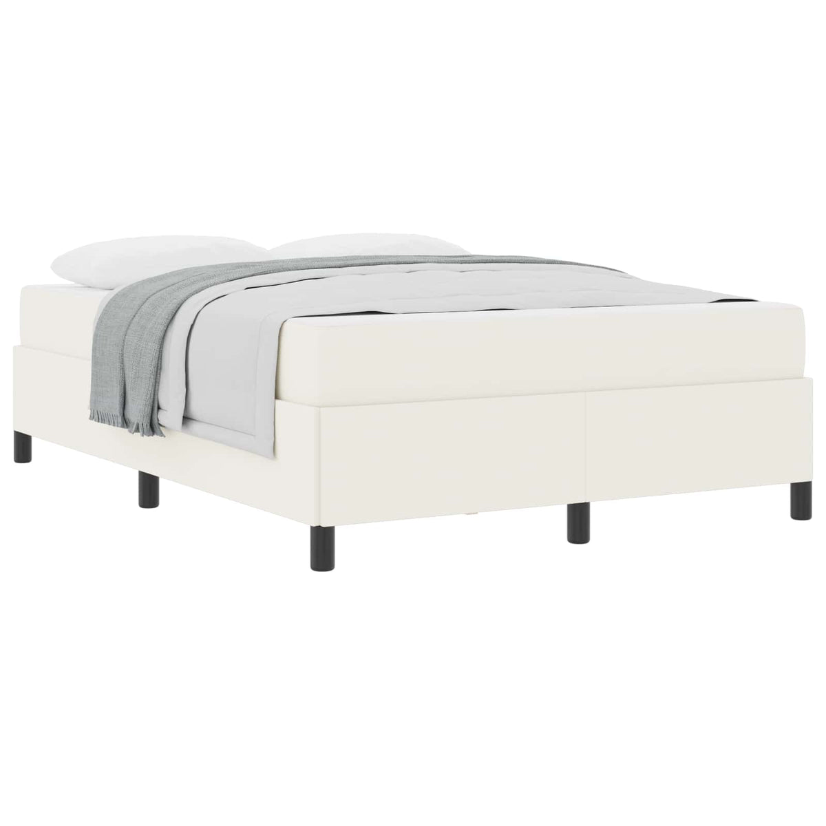 Cadre de lit avec matelas Crème 160 x 200 cm tissu - XIOS