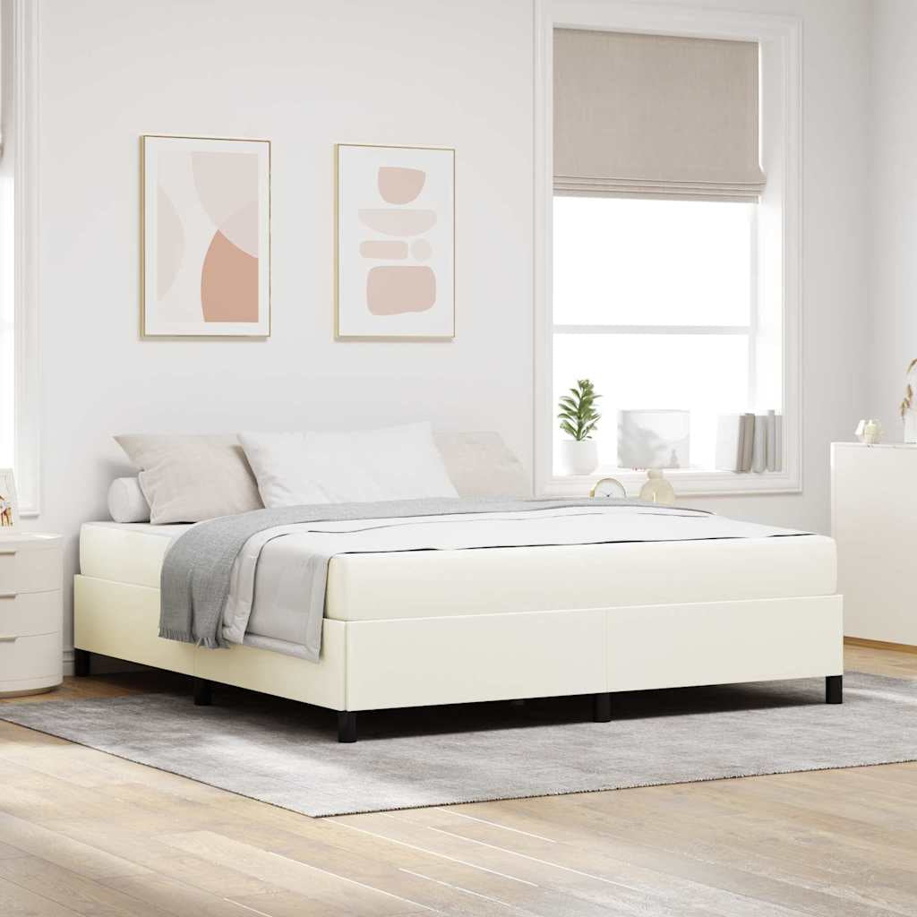 Cadre de lit avec matelas Crème 180 x 200 cm tissu - XIOS
