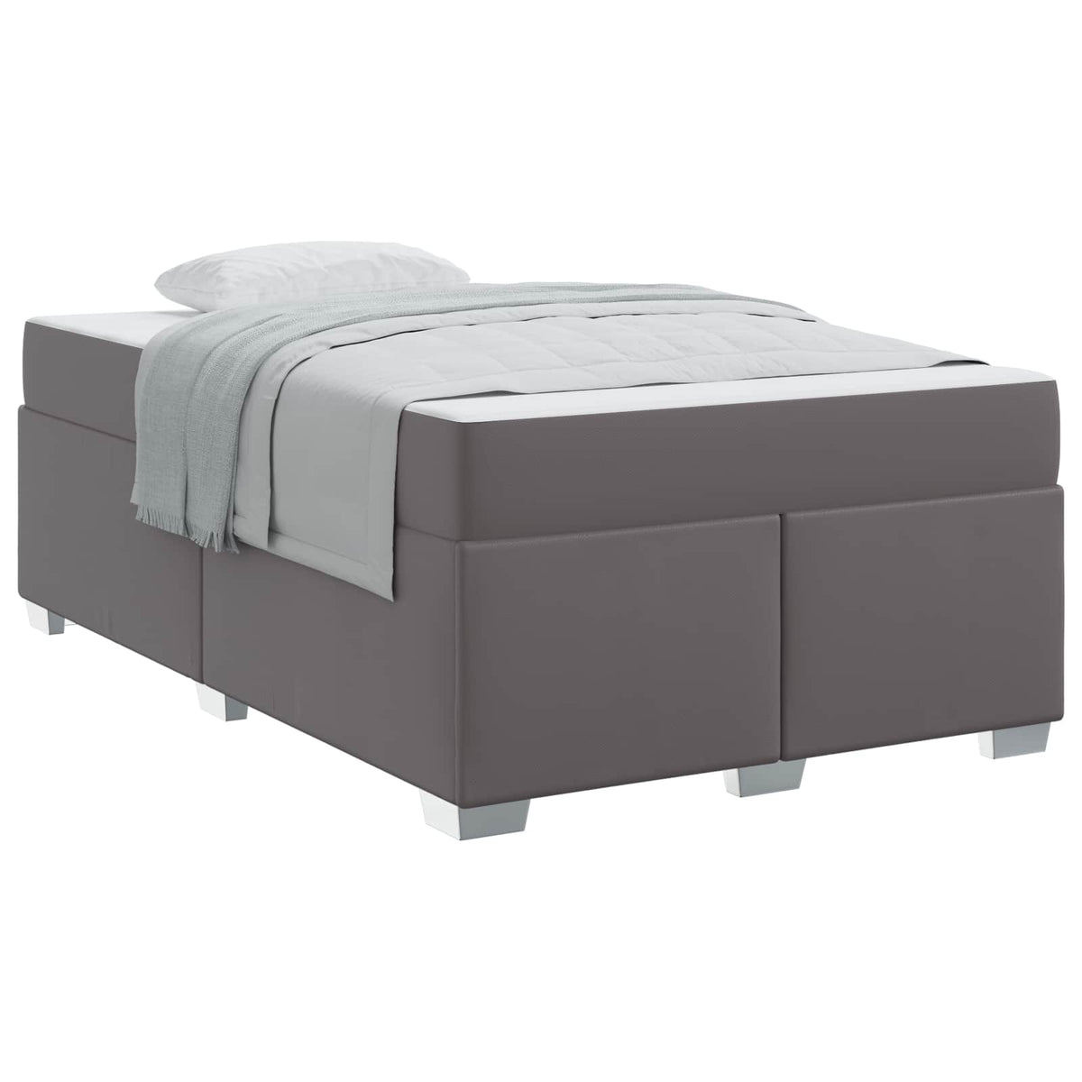Cadre de lit avec matelas Gris 120 x 200 cm tissu - XIOS