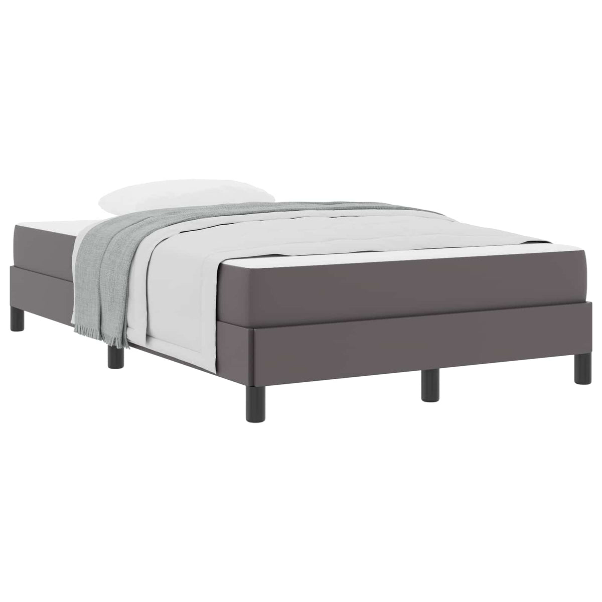 Cadre de lit avec matelas Gris 120 x 200 cm tissu - XIOS