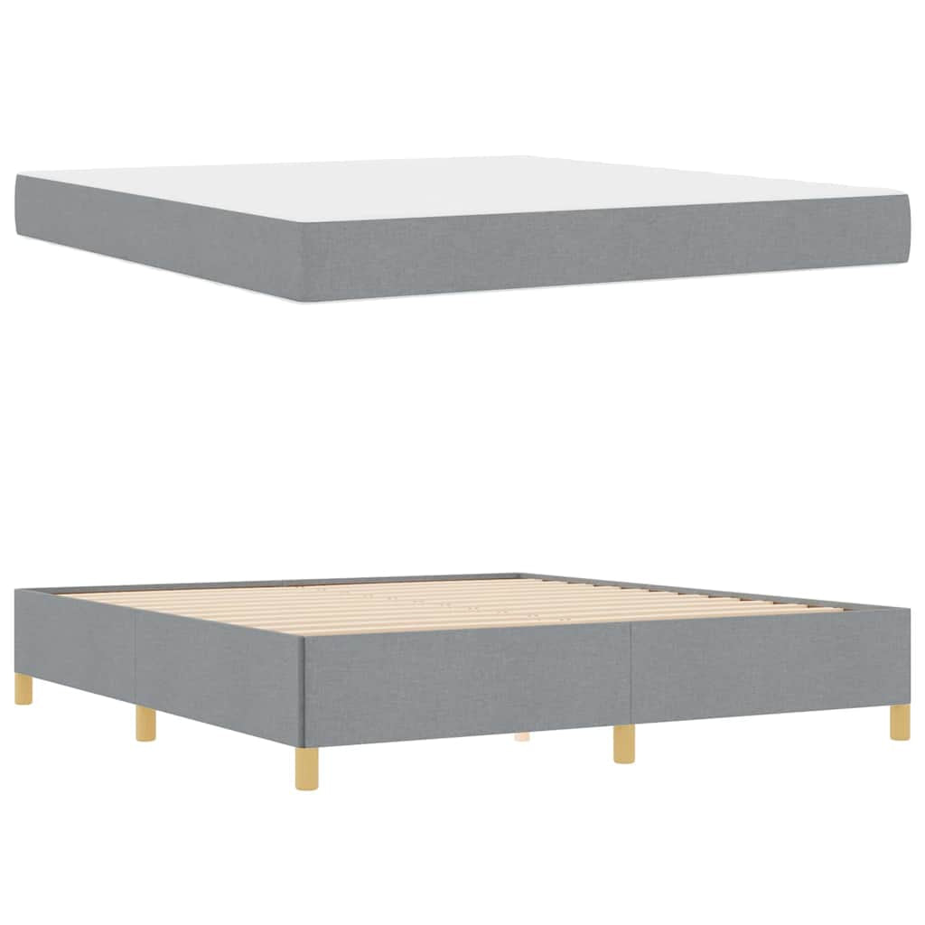 Cadre de lit avec matelas Gris clair 180 x 200 cm tissu - XIOS