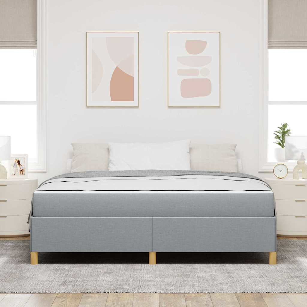 Cadre de lit avec matelas Gris clair 180 x 200 cm tissu - XIOS