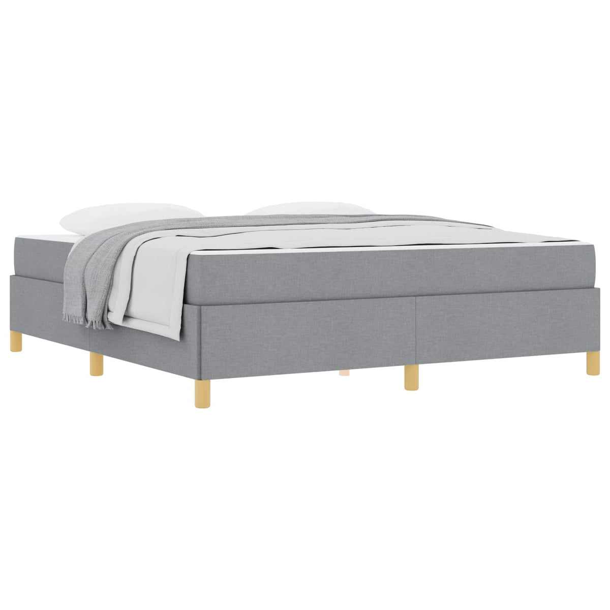 Cadre de lit avec matelas Gris clair 180 x 200 cm tissu - XIOS
