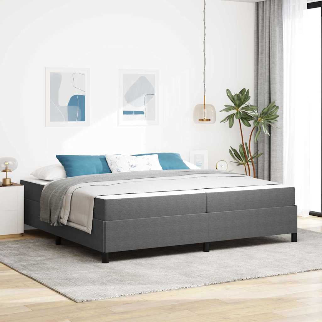 Cadre de lit avec matelas Gris clair 200 x 200 cm tissu - XIOS