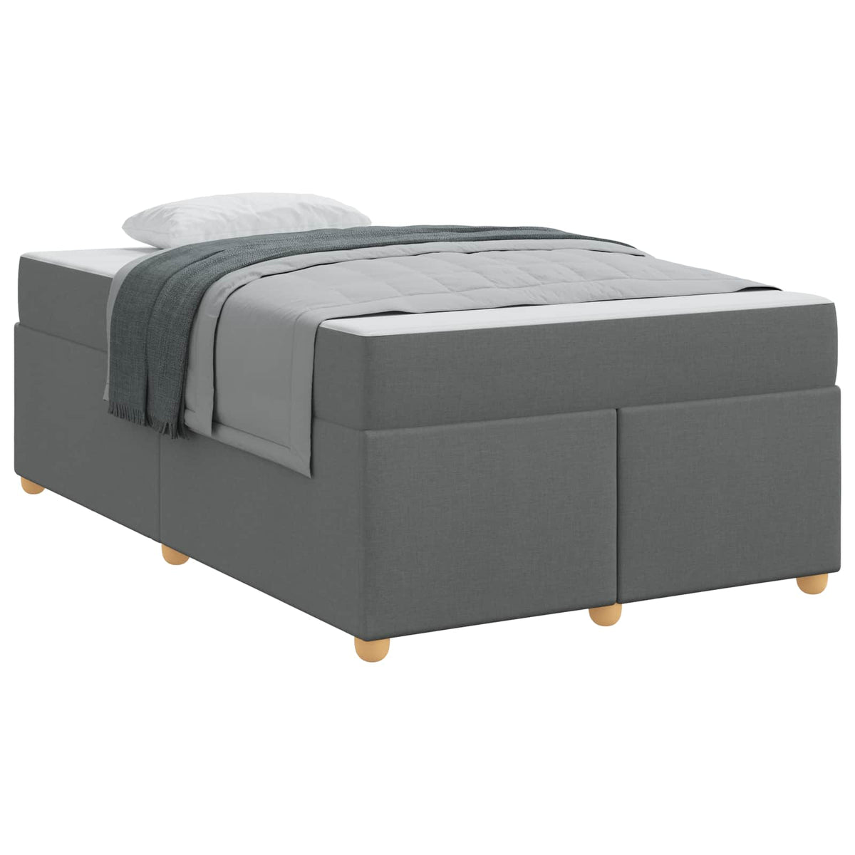 Cadre de lit avec matelas Gris foncé 120 x 200 cm tissu - XIOS