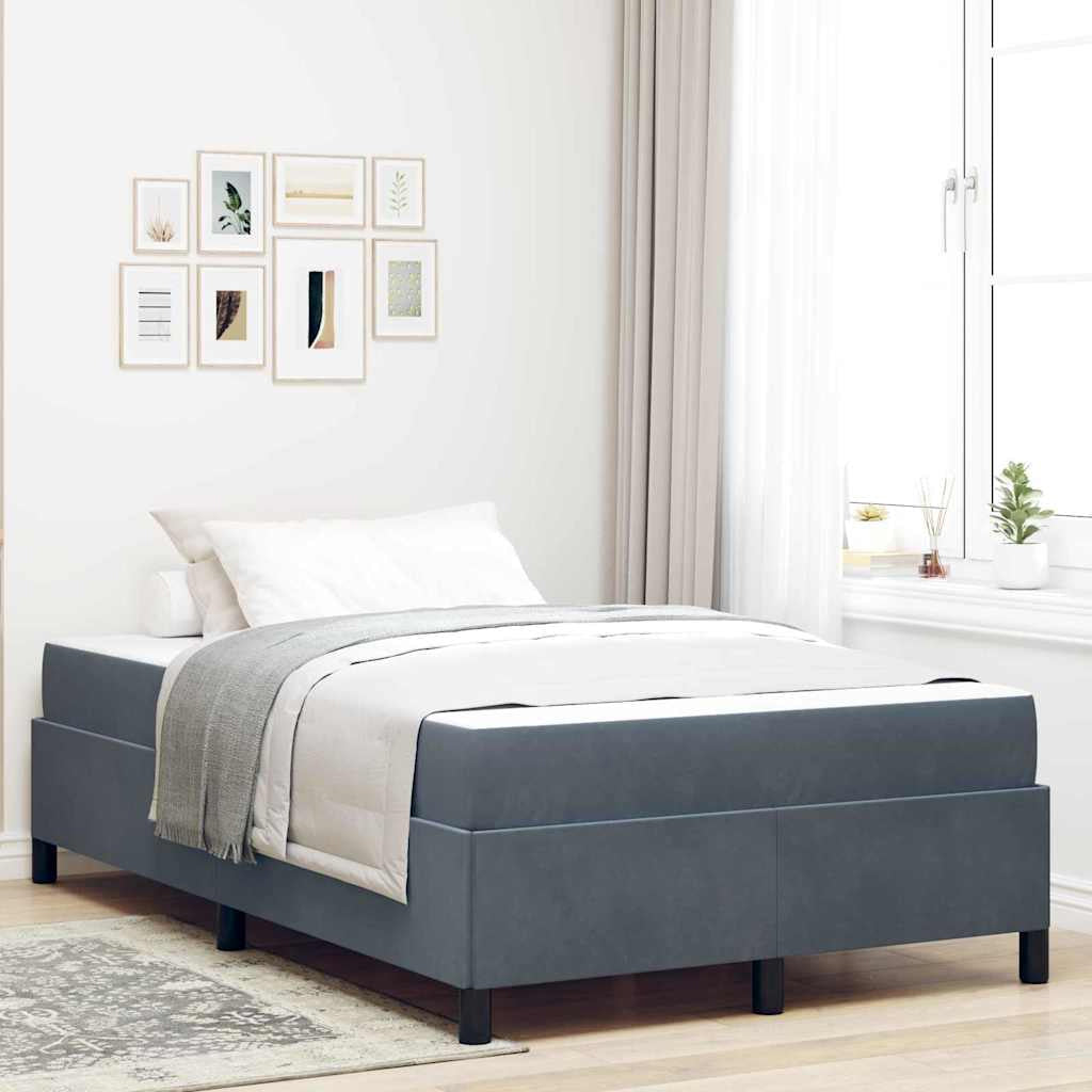 Cadre de lit avec matelas Gris foncé 120 x 200 cm tissu - XIOS